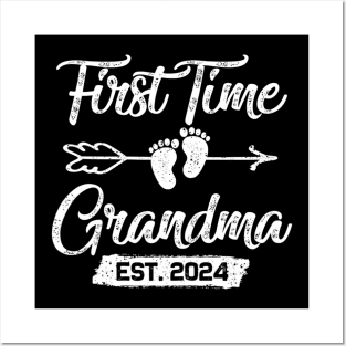 Womens First time Grandma 2024 Mothers Day Soon to be Grandma 2024 Posters and Art